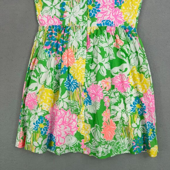 Lilly Pulitzer Dress Womens 0 Bright Colorful Hibiscus Stroll Raegan Lace Resort - Picture 7 of 16